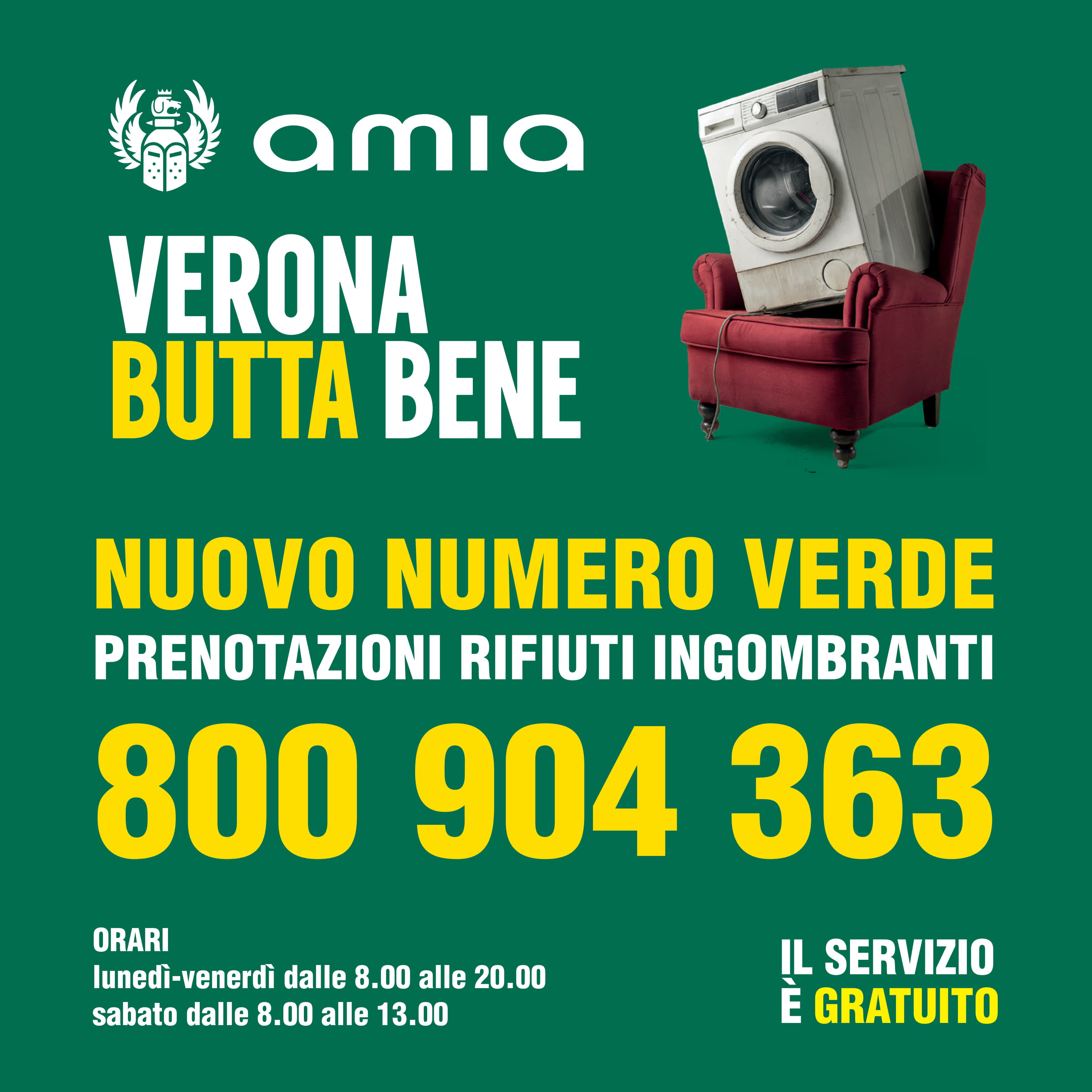 Rifiuti ingombranti numero verde