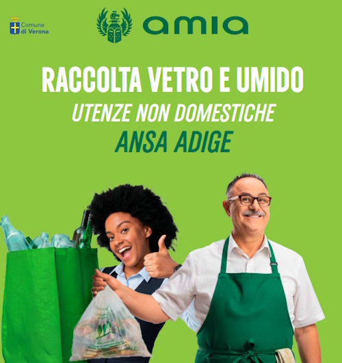 Raccolta vetro e umido utenze non domestiche Ansa Adige